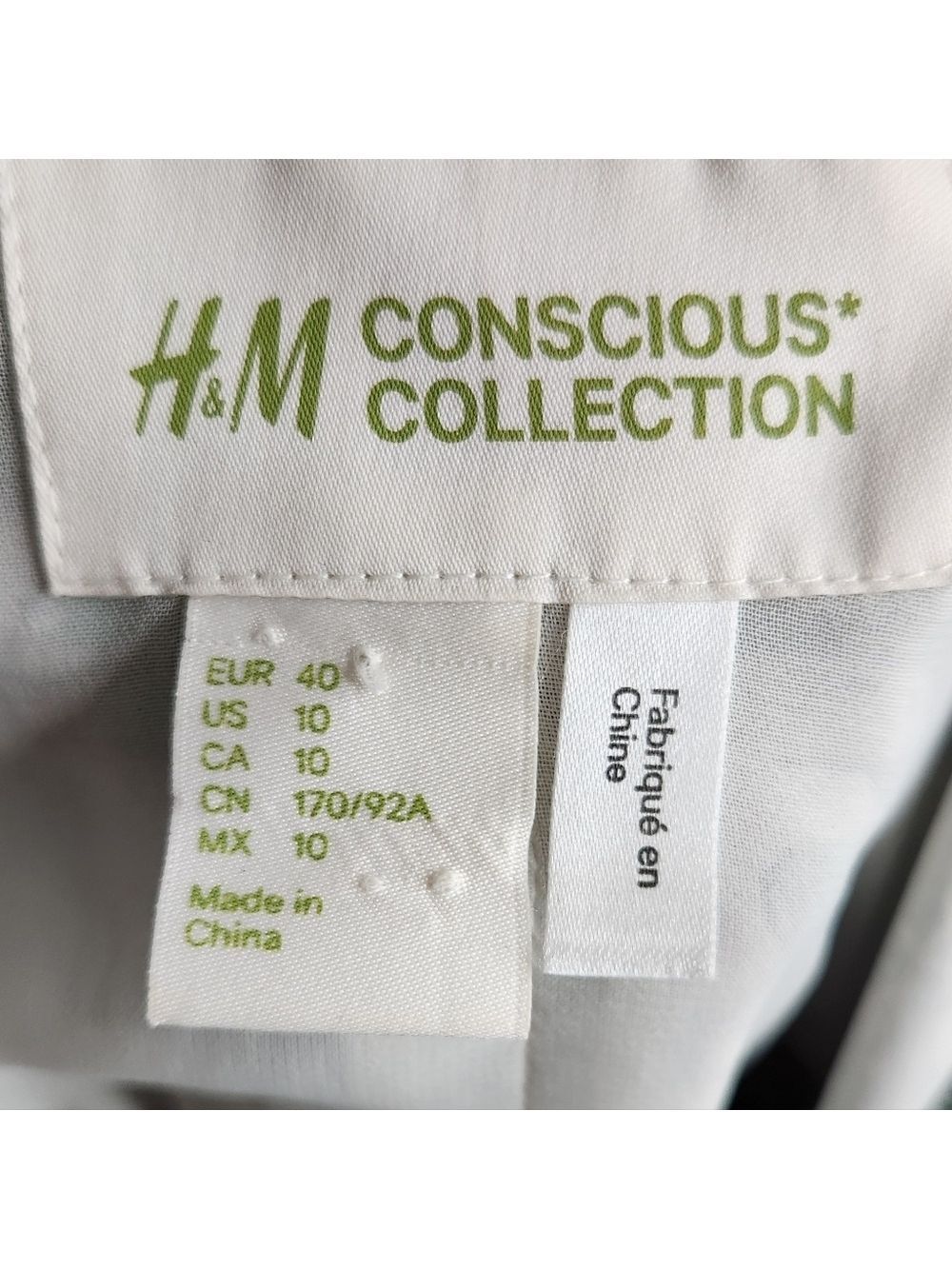 H&M Conscious Collection Green Tropical Print Floor Length Dress Size 10 - Picture 13 of 14